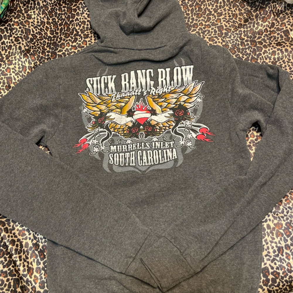 Y2k Style Suck Bang Blow Bar Zip Up Jacket